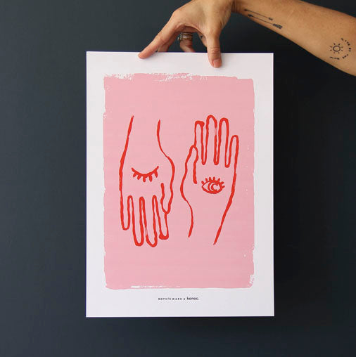 Hand To Eye Print - Amber - KONOC X Sophie Ward Studio