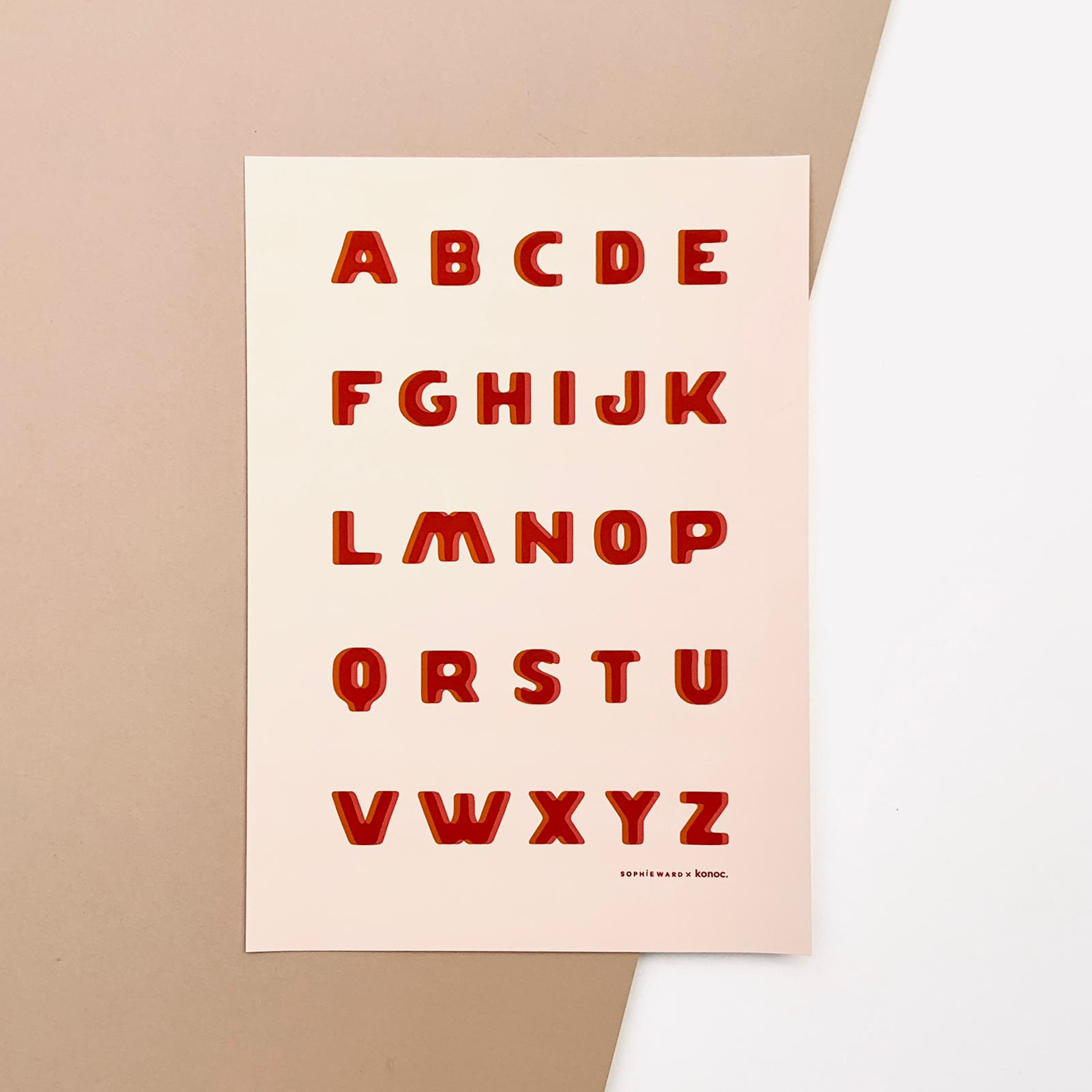 Sophie Ward Studio X KONOC Alphabet Art Print