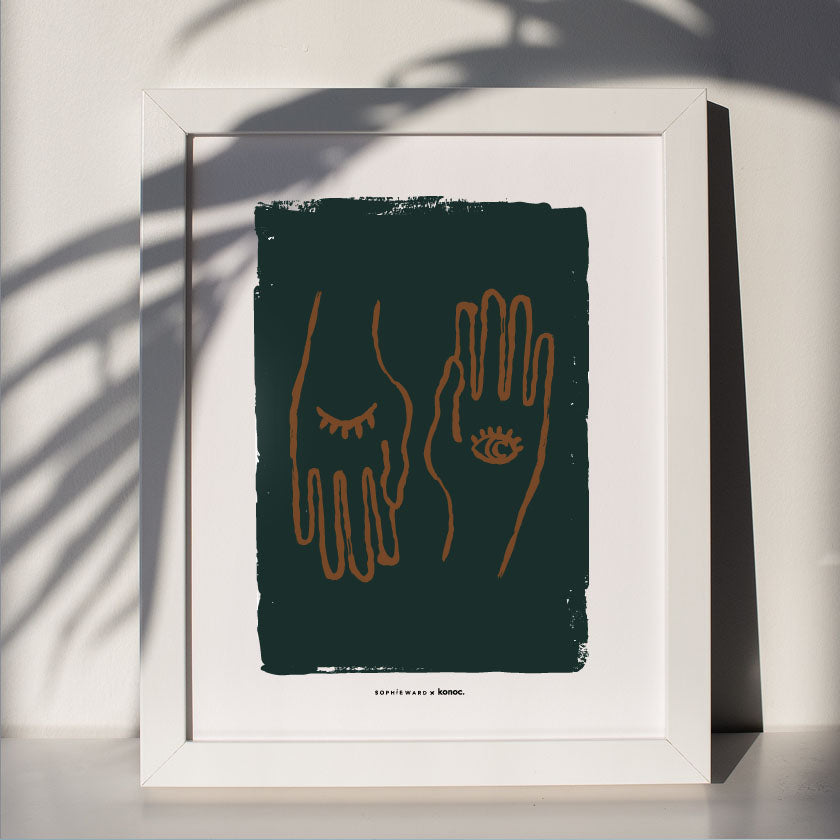 Hand to Eye Art Print - Green - Konoc X Sophie Ward Studio