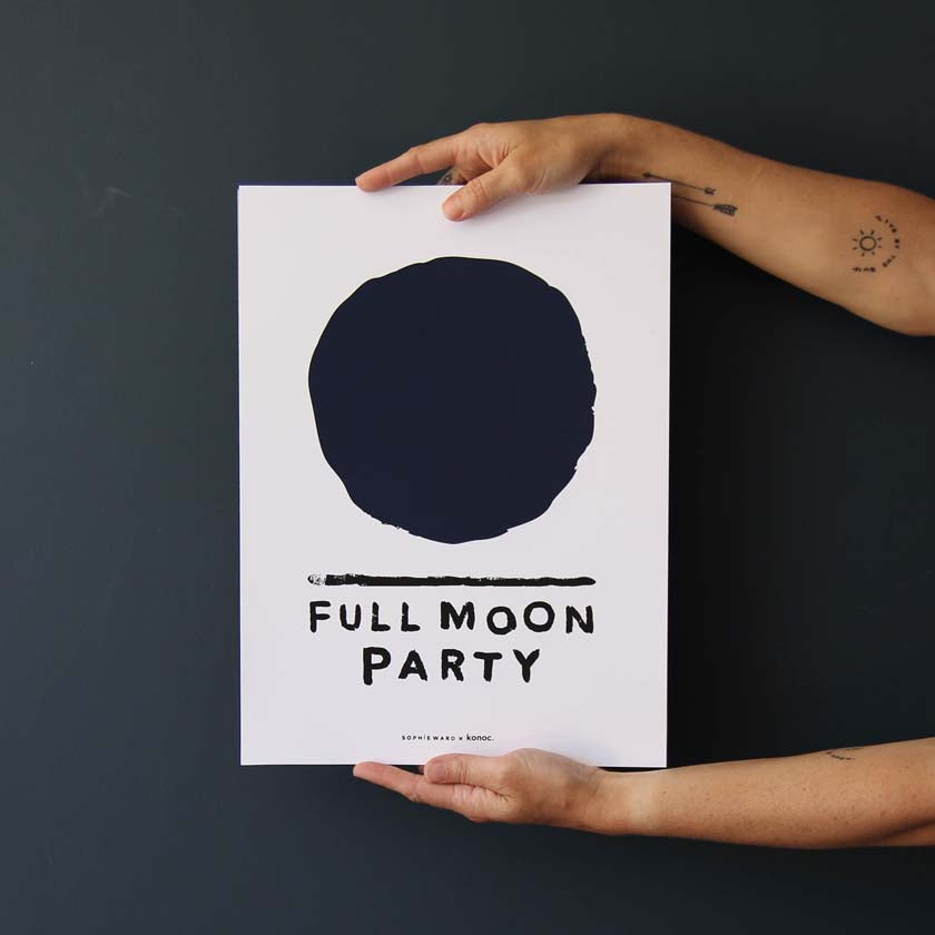 Full Moon Party Art Print KONOC and Sophie Ward Studio