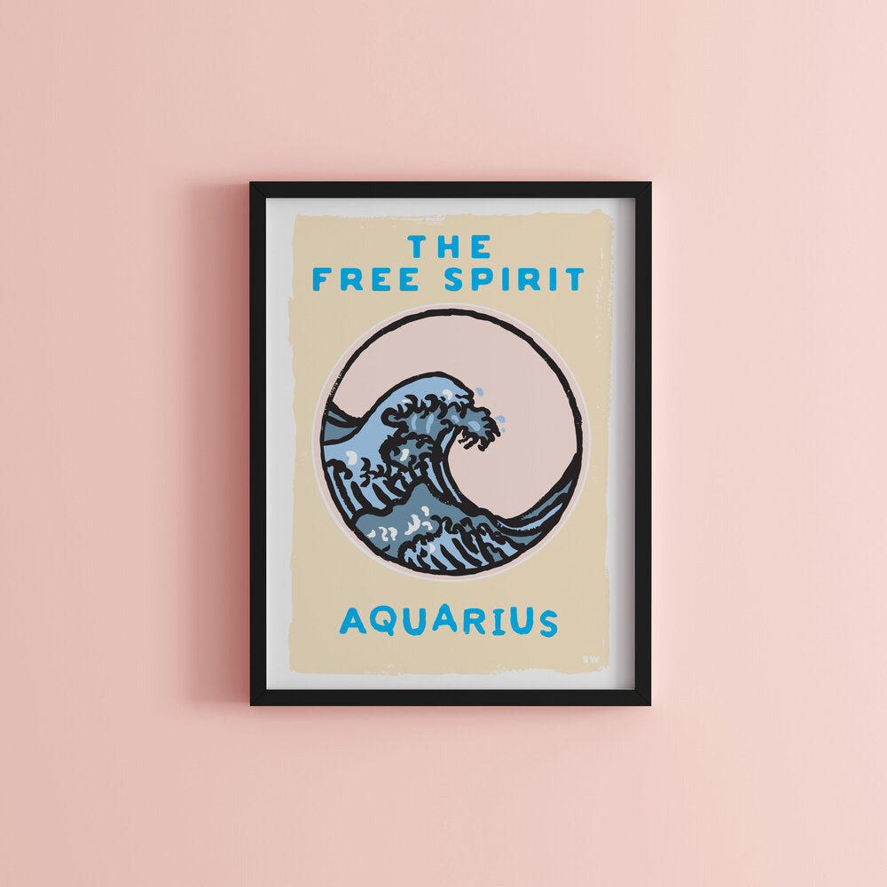 Aquarius Zodiac Personalised Art Print
