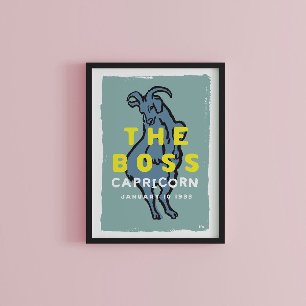 Capricorn Zodiac Personalised Art Print