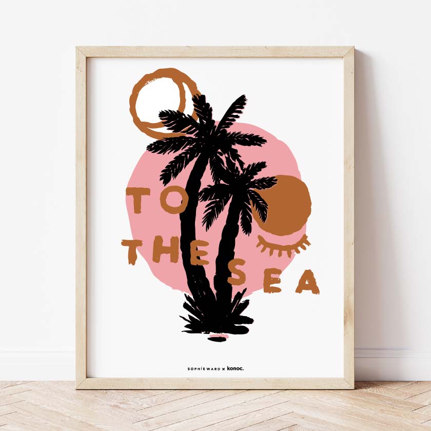 To The Sea Palm Print Tree